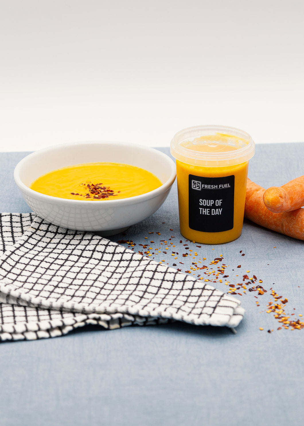 Carrot, chilli and coconut soup.